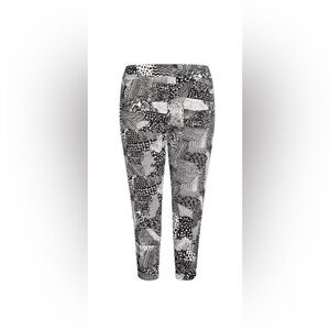 Zim & Zoe Printed Patch Work Capri Pants with zipper- Size 14